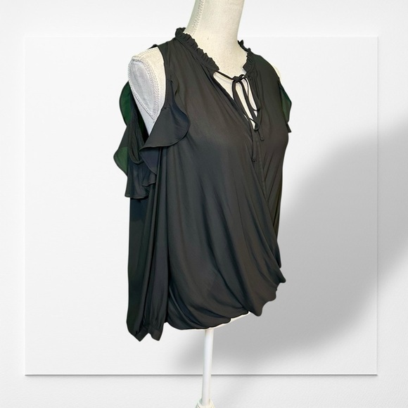 Maeve ‘Liesel Ruffled Cold Shoulder Blouse’ in Black Size Small - Picture 15 of 16